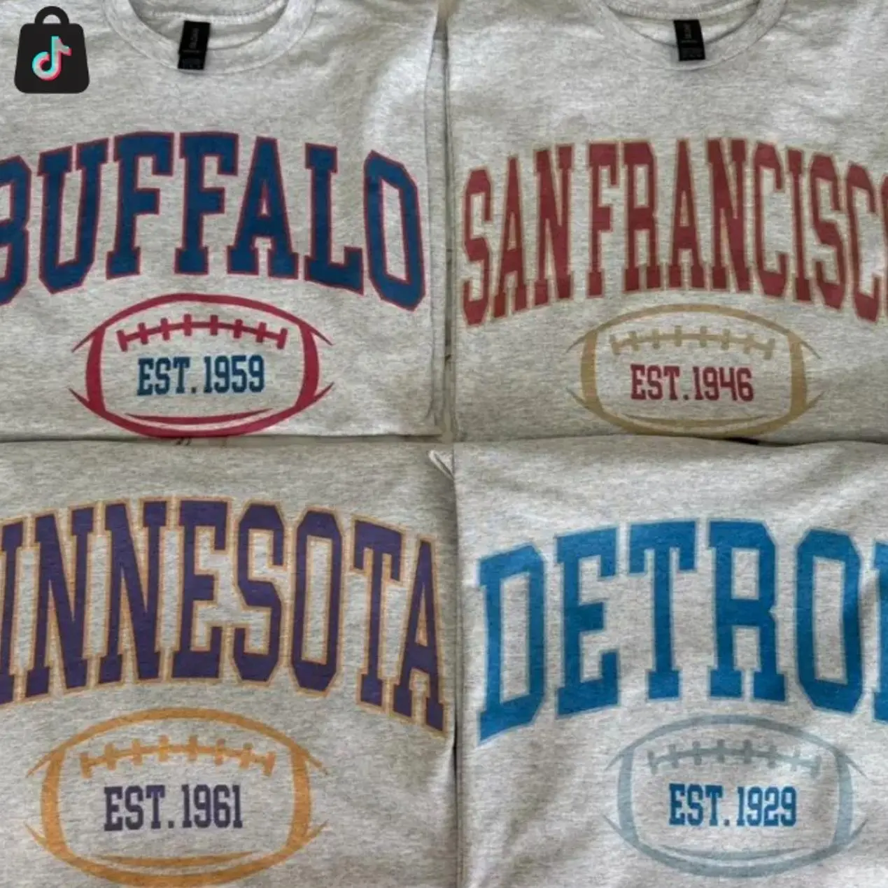 [SALE OFF 50%] Varsity Football T Shirt Established Year Graphic Tees, Vintage All Team Football Shirt Retro Football All Team Game Day ASH T-Shirt for Fan Men Women LB