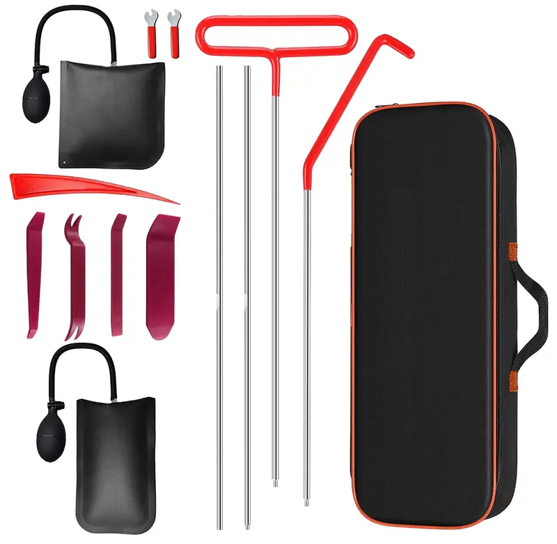 Portable,Universal,Car,Unlock,Tool,Set, Car Repair Tool Kit Portable Automotive Tool Set 14 PCS with Carrying Bag for Cars & Trucks Universal Car Portable Universal Car Unlock Tool Set