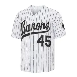 2025 Men's BIRMINGHAM BARONS 45 JD jerseys baseball jersey Sewing embroidery Cheap high quality outdoor sportswear Hip-hop style Loose breathable  White Black stripe