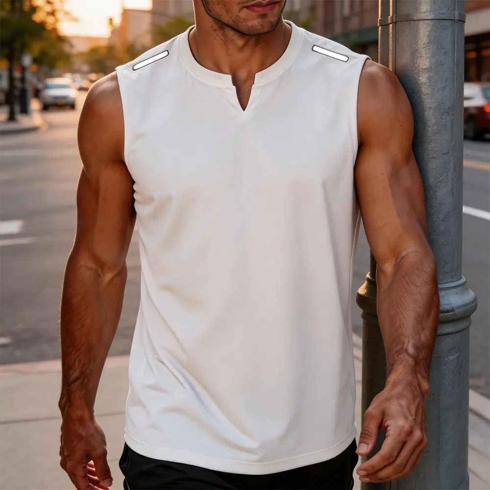 Men’s sleeveless fitness tank top—sweat-wicking, quick-drying, lightweight and breathable. Perfect for running, training, and casual wear; put it on whenever you like. Wear it in summer to boost your confidence and show off a great figure.