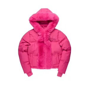 Dontaisha Hot Pink Puffer Jacket With Fur Trim Dontaisha Hot Pink Puffer Jacket With Fur Trim