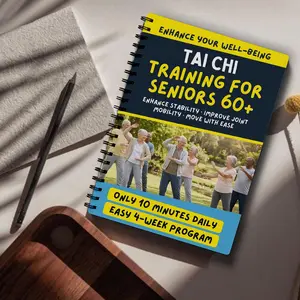 1 Tai Chi exercise book for the elderly and beginners | Spiral binding, progressive exercise pages, daily exercises, gentle movements, paper