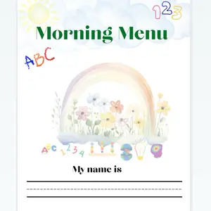 Morning Menu Learning Activity - Personalized ABC, Numbers & Shapes Activities with Dry Erase Marker for Engaging Learning