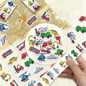 500 Sheets Per Roll Truck Vehicle Fire Engine Engineering Car Home Use Helicopter Series Sticky Notes Envelope Seals Toy Decorative Stickers