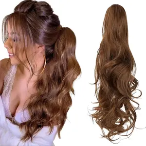 18in Claw Clip-In Ponytail Extension Curly Wavy Synthetic Hairpiece for Women Long Voluminous Look Easy Attachment Natural Versatile Appearance outdoorfun