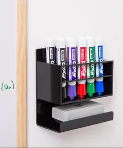 Dark Slim Acrylic 10-Slot Dry Erase Marker Holder Rack