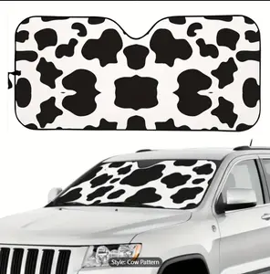Cow Print Windshield Sunshade Car Foldable UV Ray Reflector Auto Front Window Sun Shade Visor Shield Shade,Keeps Vehicle Cool