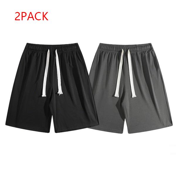 Men's 2PACK Casual Sweat Shorts, Soft Comfy Summer Lounge Shorts, Breathable Gym Daily Wear Streetwear