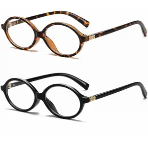 Fashion Oval Glasses for Women Men Retro Round Tortoise Frame Blue Light Glasses Nerd Eyeglasses