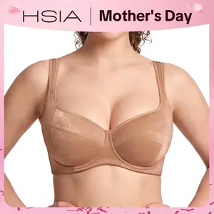 HSIA Starry Night Wired Demi Bra Plus Size 4mm Lightly Lined Smooth Scoop Neck with Sparkle Fabric