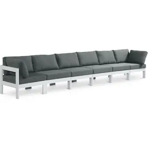 Nizuc - Outdoor Patio 6 Seat Modular Sofa With White Frame
