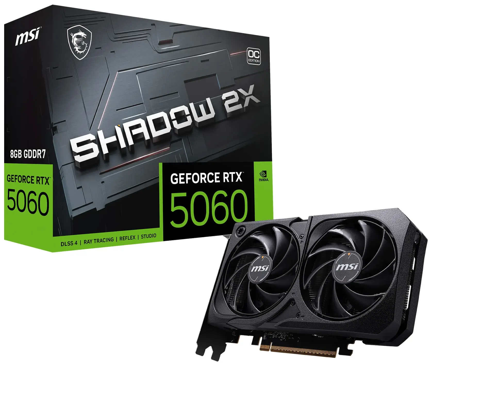 NVIDIA GeForce RTX 5060 8G SHADOW 2X OC 8GB GDDR7 PCI Express Gen 5 Graphics Card