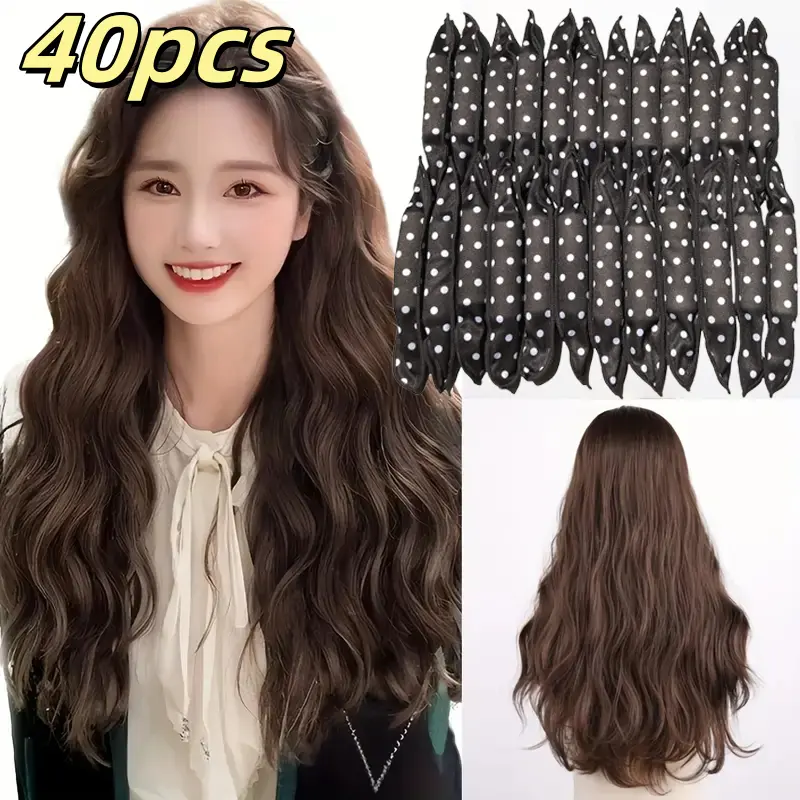 Soft Foam Rollers, 40-Piece Damage-Free Haircare Set for Overnight Salon-Style Wavy Hair & Curly Locks, for All Hair Types, Hair Styling Tool