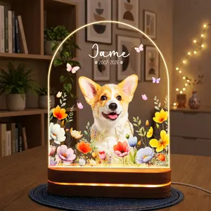 Personalized Pet Memorial Night Light, Custom Photo Pet Lover Night Light, Dog Keepsake Sign, Pet Loss Light Up Sign, Loss Of Dog Cat, Pet Memorial Gift for Dog, Cat