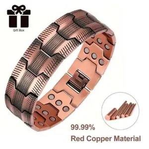 Black Friday Deal! 99.9% Pure Copper Magnetic  for Men – 3500 Gauss Magnets, Adjustable Stylish Wellness Gift for Him, Relieve Fatigue & Boost Energy, is a jewelry magnetic  for daily wear and activities Christmas gift our bracelets elegant