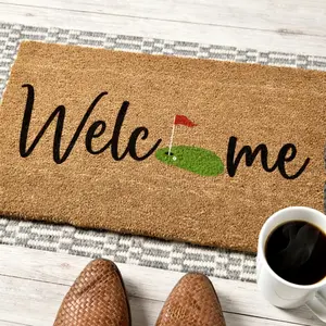 Golf Doormat, Golf Welcome Mat, Golf Decor, Golfer Gift, Outdoor Coir Rug, Front Door Mat, Cute Doormat, Golf Lover Gift