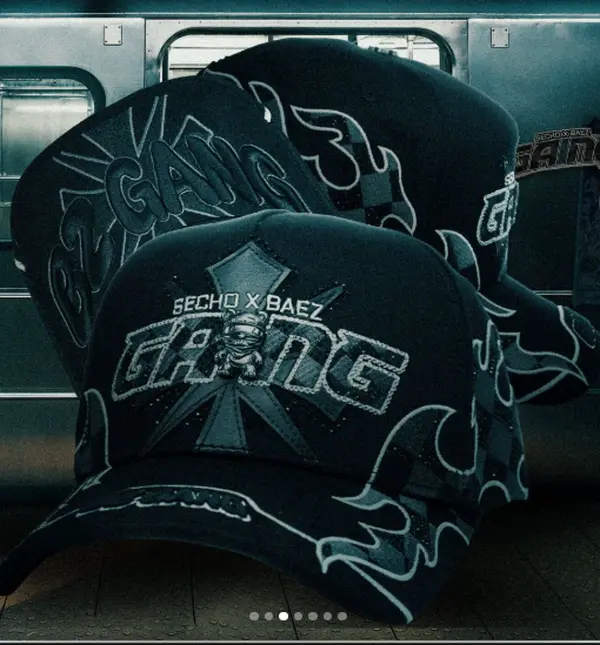 BAEZ X SECHO GANG BLACK SNAPBACK HAT BZGANG BLK