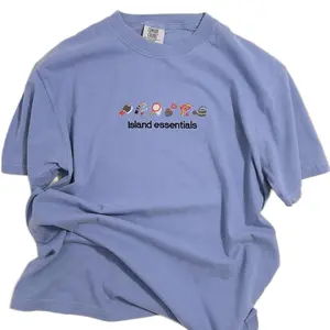 Island essentials tshirt unisex 100% cotton t-shirt embroidered top