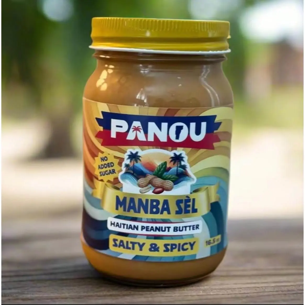 Panou Manba Sél Haitian Peanut Butter Salty & Spicy 16.4 oz No Added Sugar