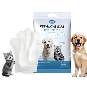 Pet Hand-Free Cleaning Gloves for Cats & Dogs, Disposable Wet Wipes for Paws & Butts, Easy Clean-Up Solution for Pet Owners, Grooming Products