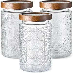 32oz Glass Jar With Airtight Canisters For Sugar Container Glass Storage Containers For jar
