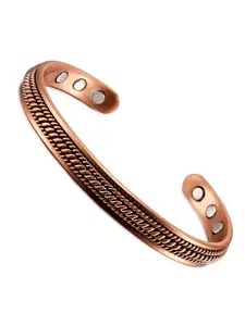 Pure Copper Bracelet, Solid Copper Energy Magnet, Vintage Twisted Style, Simple Design, Unisex Gift, Men and Women Jewelry