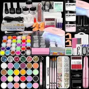 Morovan Whimsy Acrylic Nail Kit with Drill - Whimsy Series Acrylic Nail Kit with Everything for Beginners Glitter Acrylic Powder for Nail Extension DIY Complete Starter Set