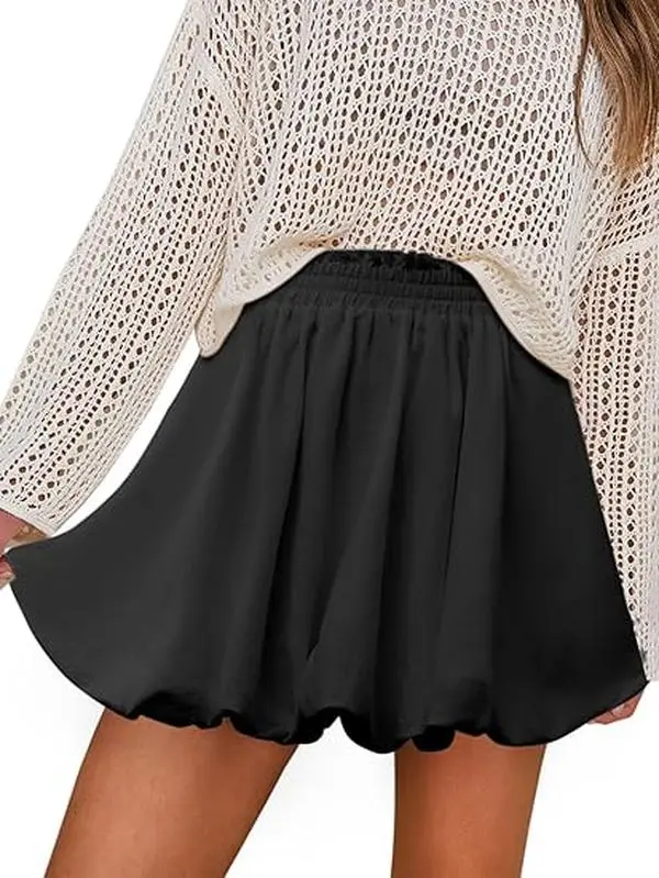 Bubble Skirt for Women Boho High Waisted Ruffled Cute Casual Dressy Mini Summer Going Out Bloomer Skater Outfit