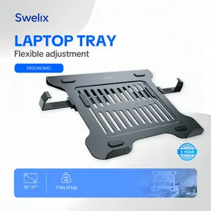 Turn Any Monitor Arm into a Laptop Stand! Universal VESA Laptop Tray — Adjustable 10-17" Laptops, 11lbs Capacity, 100x100mm Mount, Flexible Width to 18.9",Lightweight & Sturdy