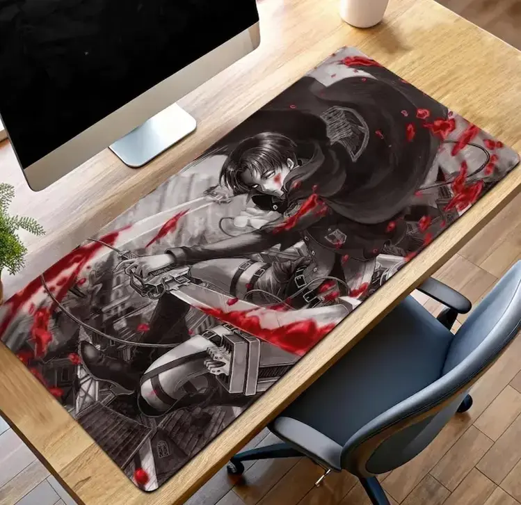 Attack On Titan Gaming Mouse Pad, Levi Ackerman Desk Mat, AOT Anime Gift, Survey Corps Mouse Pad, Large Desk Mat For Gamers & Office Setup – FASTSHIPPING