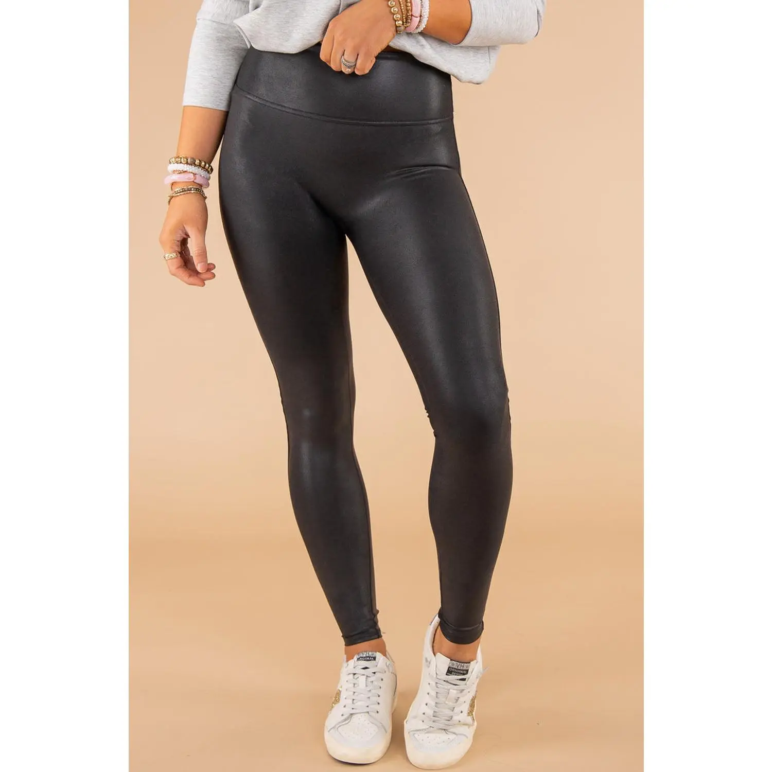 Black Faux Leather Skinny Leggings