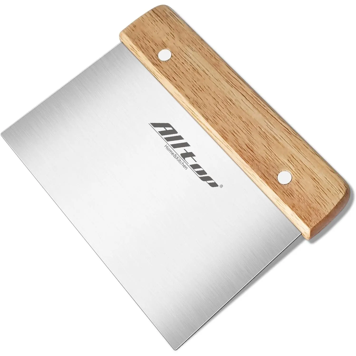 Dough  -  Stainless Steel  Scraper for Bread and Pastry - Bench Scraper with  Wooden Handle - Multipurpose Kitchen Tool