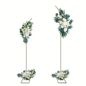 Flower Arch Stand Kit for Wedding, 6FT & 7.5FT Metal Half Gold Wedding Flower Balloon Arch Backdrop Stand for Proposal Anniversary Bridal Shower Background Stand Party Decorations