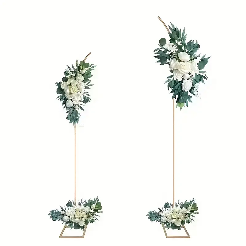 Flower Arch Stand Kit for Wedding, 6FT & 7.5FT Metal Half Gold Wedding Flower Balloon Arch Backdrop Stand for Proposal Anniversary Bridal Shower Background Stand Party Decorations