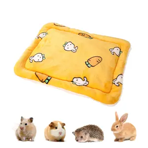Guinea Pig Bed Carrot Rabbit Beds Hedgehog Bed Hamster Bed Indoor Small Animal Soft Mat, Cute 3 Colours Soft Washable Cartoon Graphic Rat Bed Mat with Cashmere Pellets, Small Pet Animal Bed for Hamster Mice Guinea Pig Bunny Rat