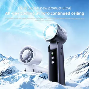 XJINGD Portable Handheld Cooling Fan - High-Speed Turbo, 100 Adjustable Levels, Folding & Rotatable, USB Rechargeable Mini, Long Battery Life, Summer Essential for Travel & Office, with Folding Protection summervibes