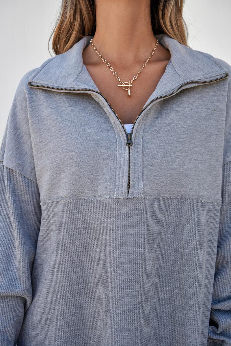 SHEWIN 2025 Women's Fall Clothing Oversized Waffle Knit Half Zip Pullover Soft Polyester Blend Long Sleeve Sweatshirt Cozy for Fall Outfits & Casual Wear - Knitwear