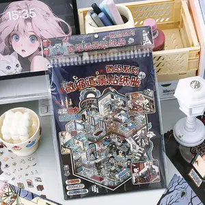 Spooky Series Mini Scene Sticker Book New Halloween Stackable Miniature Decal Album for Room Decor Craft Supplies