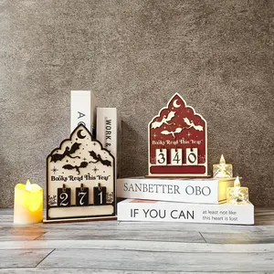 Wooden Annual Reading Count Display, Tracks Up to 999 Books, Dual Color Options, Office Bookshelf Decor, Reader Gift, Minimalist Design, Home Office Decoration