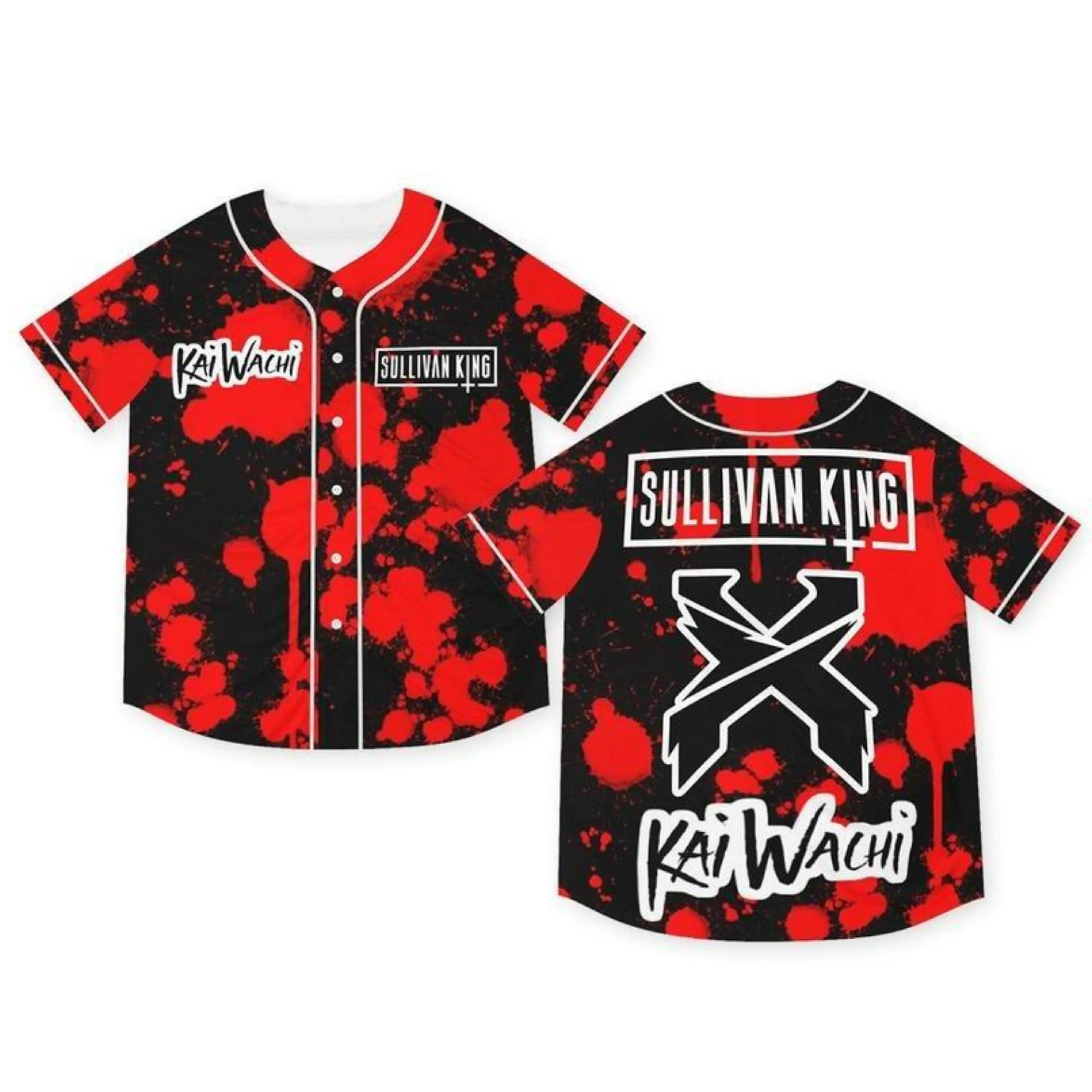 Sullivan King & Kai Wachi Excision Rave Baseball Jersey EDM Music Shirt, EDM Festival Family Gift, Unisex Breathable Men's Jersey, 420 Lover Graphic Shirt, Gift For Baseball Fan EDM Electronics Music