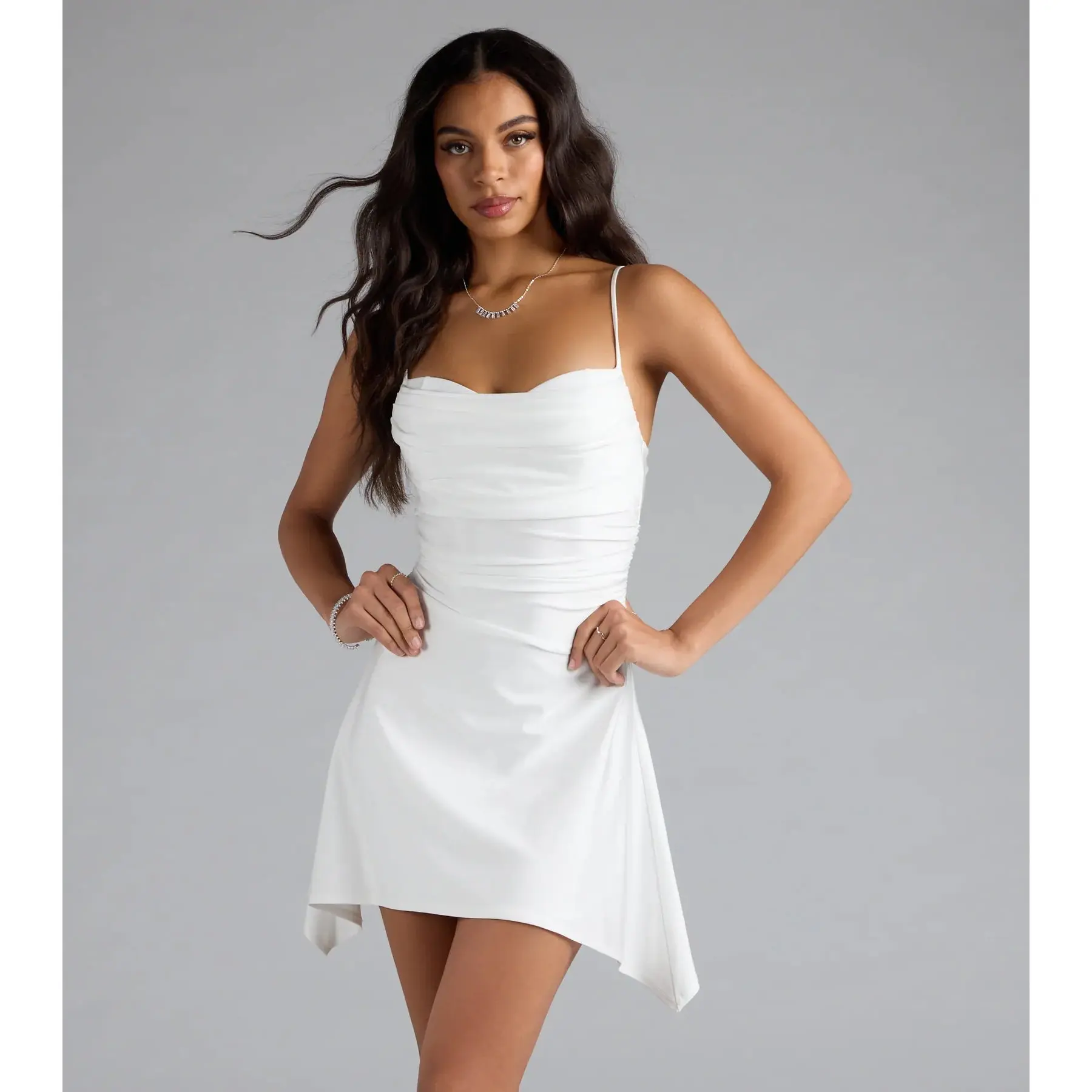Set The Vibe Asymmetric A-Line Mini Dress