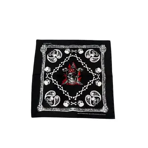 22 inch bandanas 100% cotton skull design flame
