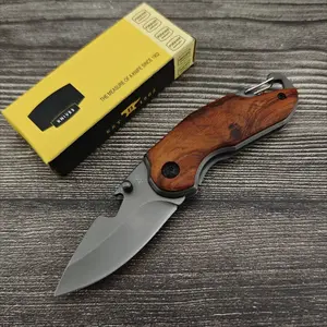 Portable Multi-Function Climbing Folding Knife with 5Cr13Mov Blade and Colorful Wooden Handle—An Essential Tool for Outdoor Activities, Fishing, Camping, and Everyday Use