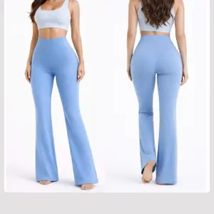 Cristina901-Seamless Front And Butt Lifting Body Shaper Flare Pants