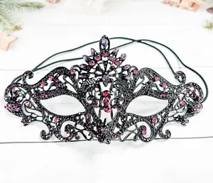 Masquerade Mask, Cosplay Mask, Amber Crystal Mask, Masquerade Wedding Mask, Mardi Gras Mask, Black Mask, Venetian Mask, Halloween Party Mask