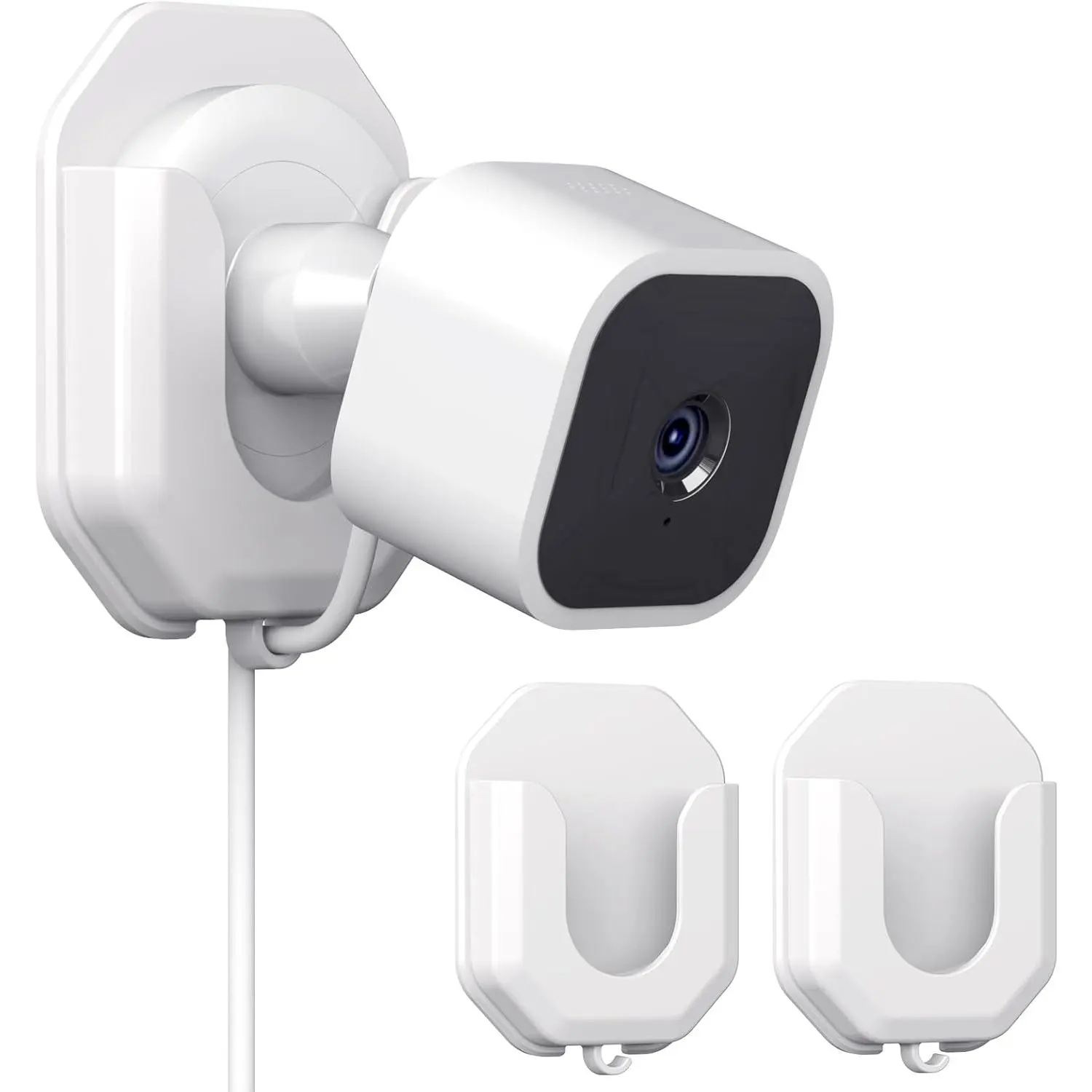 Blink Mini/Mini 2 No Drill Mount Bracket Compatible with Ring Indoor Cam (2nd Gen)/Blink Mini/Mini 2 /Blink Outdoor 4 Camera Adhesive Wall Mount(2Pack)