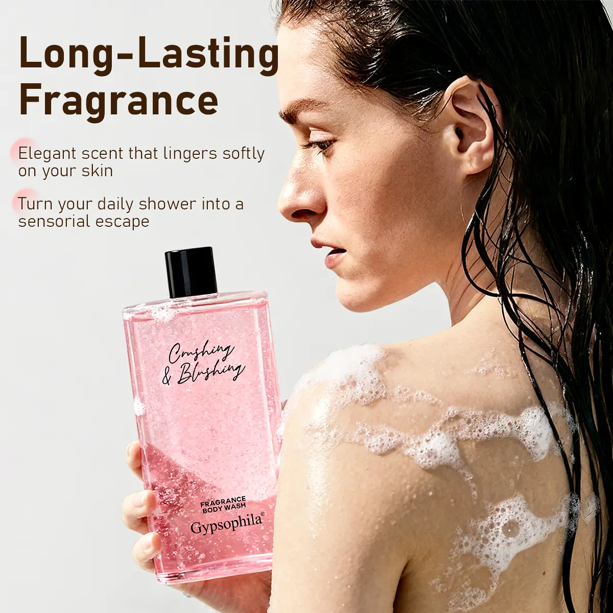 Gypsophila Scented Body Cleanser - Bergamot & Oud Woody-Citrus Aroma Unisex Gel Body Wash, Infused with 15 Amino Acids, Nourishing, Moisturizing, Smooth Luxurious Feel, Long-Lasting Fragrance, Fresh & Clean, 380g, Fresh And Clean
