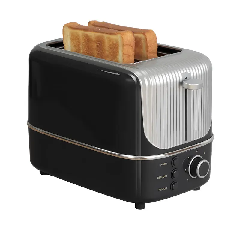 Retro Stainless Steel 2-Slice Kitchen Toaster, 750W, 7 Bread Toasting Settings, 1.4 In Extra-Wide Slots