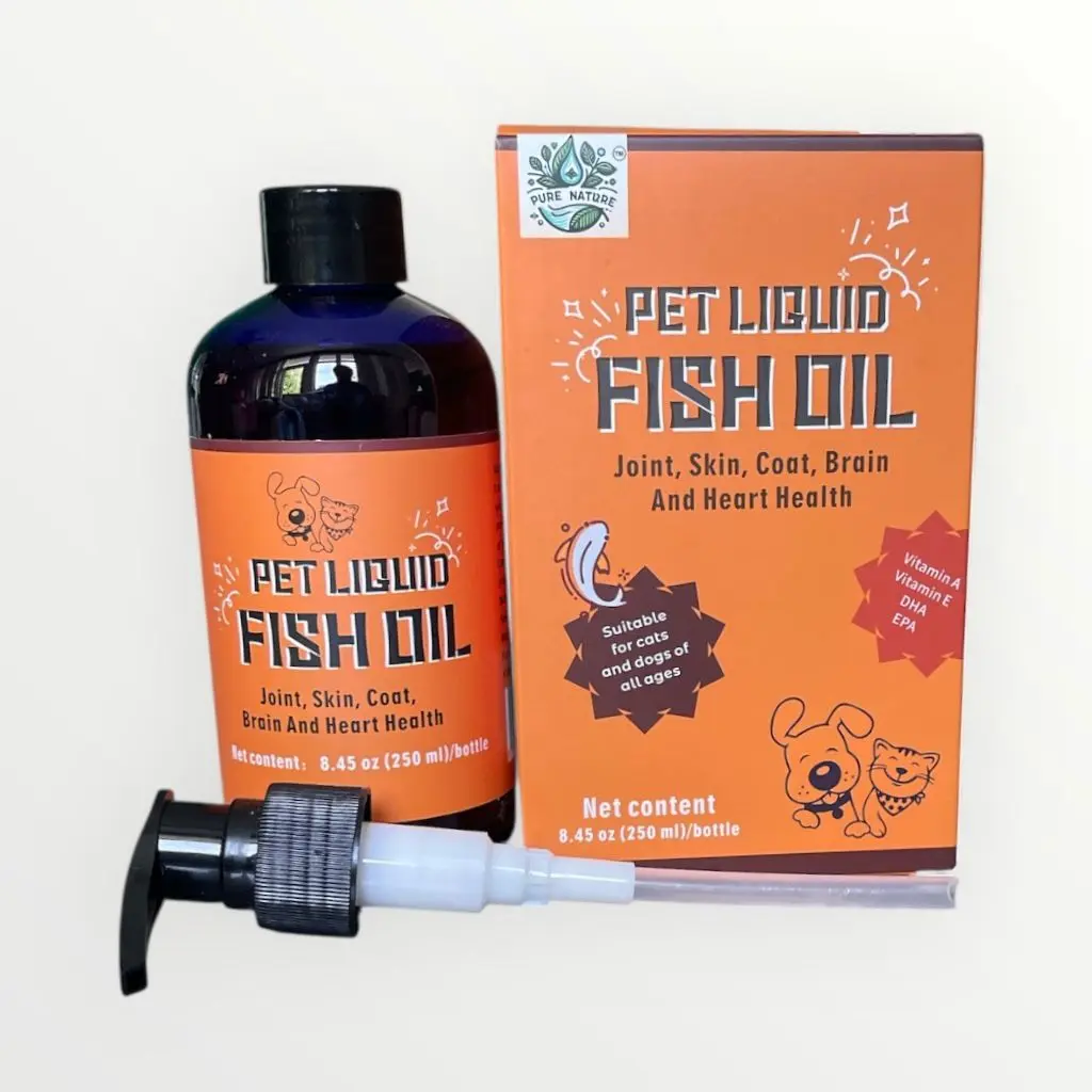 Pet Liquid Fish Oil for Dogs & Cats – Omega 3 (EPA & DHA) for Skin, Coat, Joint & Heart Health – 250ml