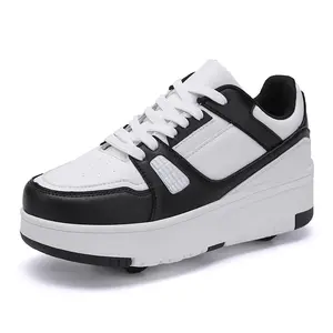 Student Heelys Shoes Four-Wheel Children's Roller Skates for Boys and Girls Detachable Ultra-Light Version with Wheels Trendy Heelys Shoes